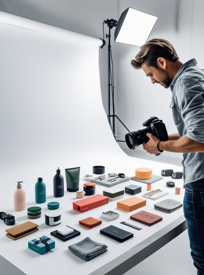 create an image of product photo shoot by freelancer